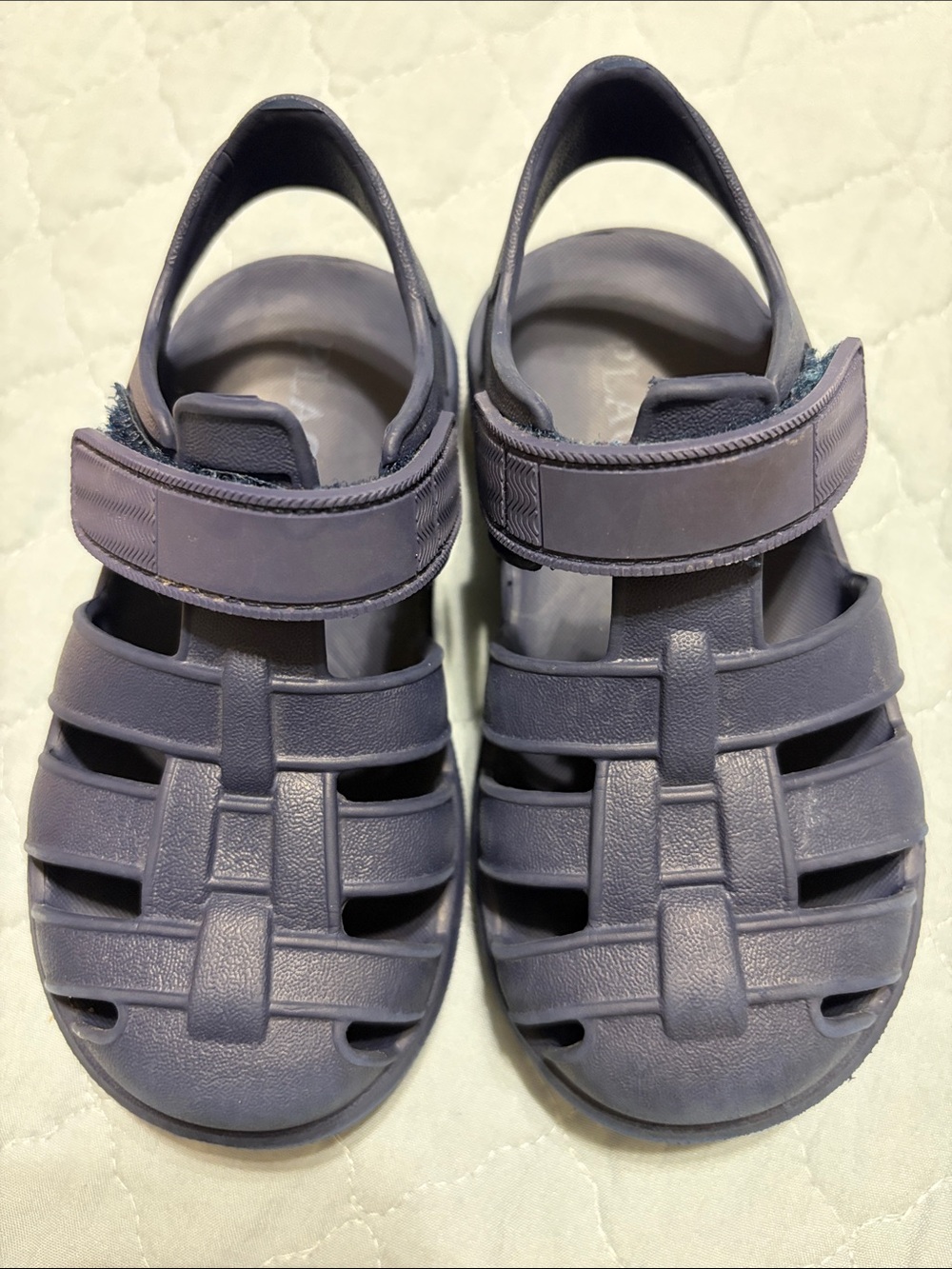 Toddler Slip on Rubber Navy Sandals Size 7